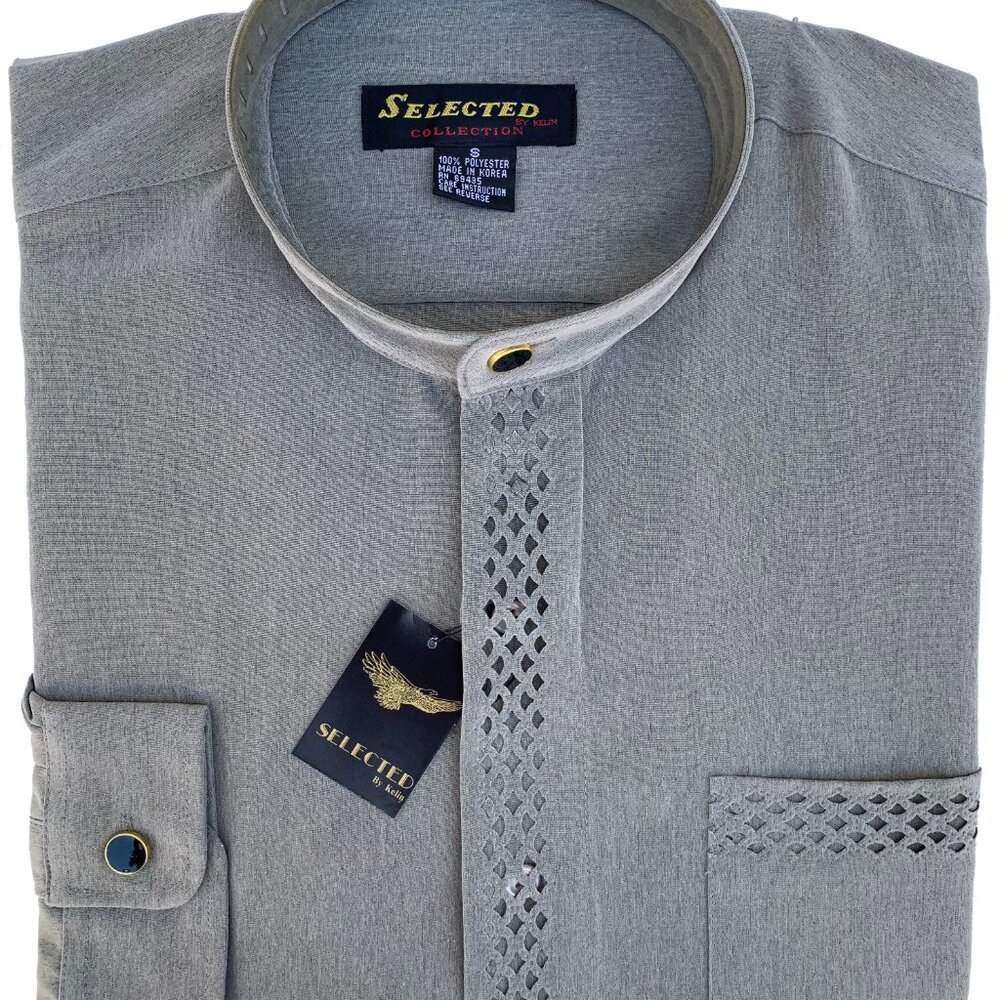 Selected Men's Designer Collection Casual Shirt Mid Gray Made in Korea Size S